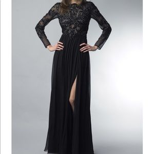 Basix Black Label black beaded gown size 4